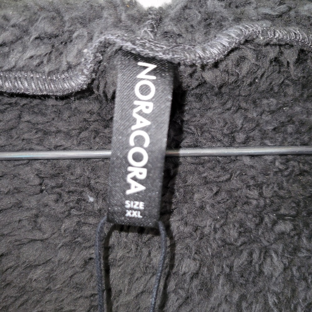 Noracora Plush Fleece Cat Hoodie XXL 1/4 Zip Pouch Pocket Dolman Sleeve Gray - Picture 8 of 15
